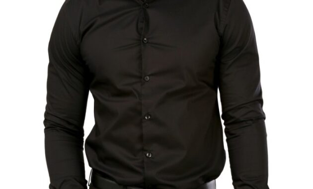 Mens black long sleeve dress shirts