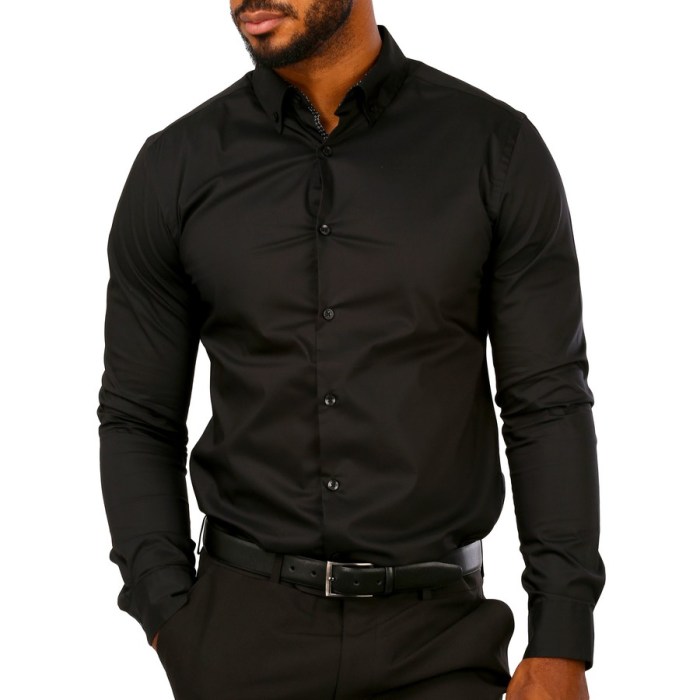 Mens black long sleeve dress shirts