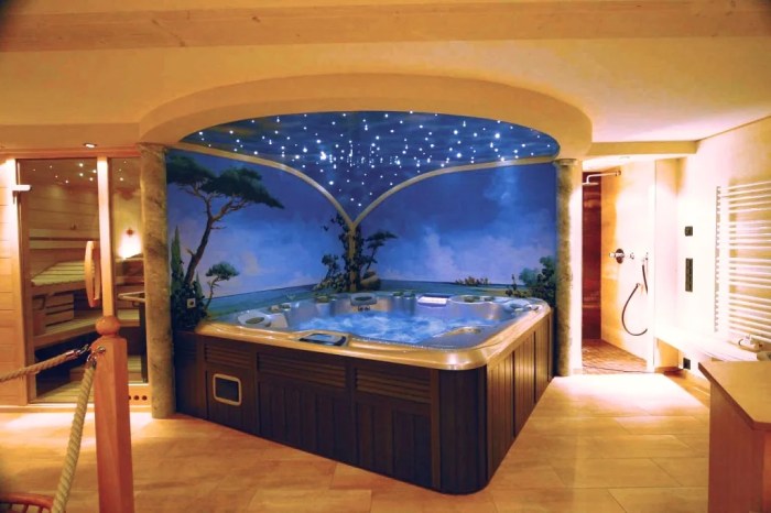 How to decorate a hot tub room