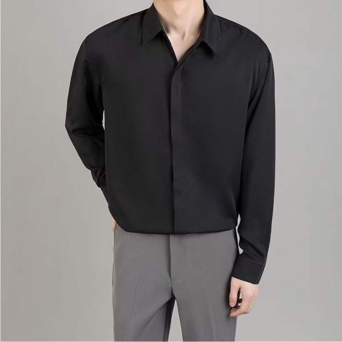 Mens black long sleeve dress shirts