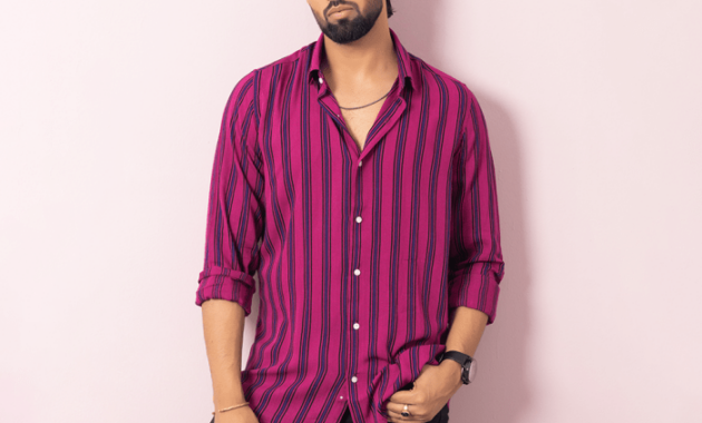 Magenta dress shirt mens