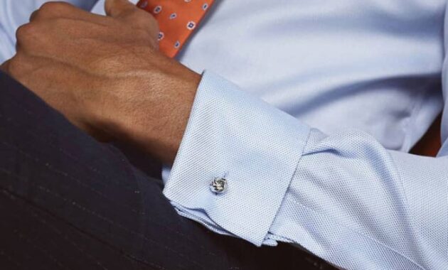 Mens dress shirts with initials on cuff