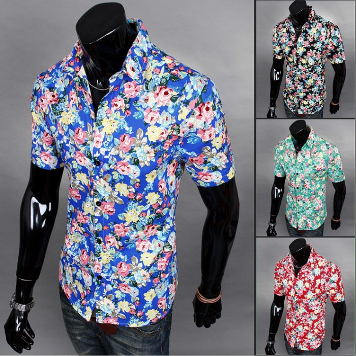 Mens pink floral dress shirt