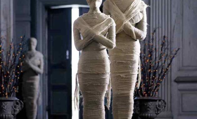 How to make a mummy halloween decoration