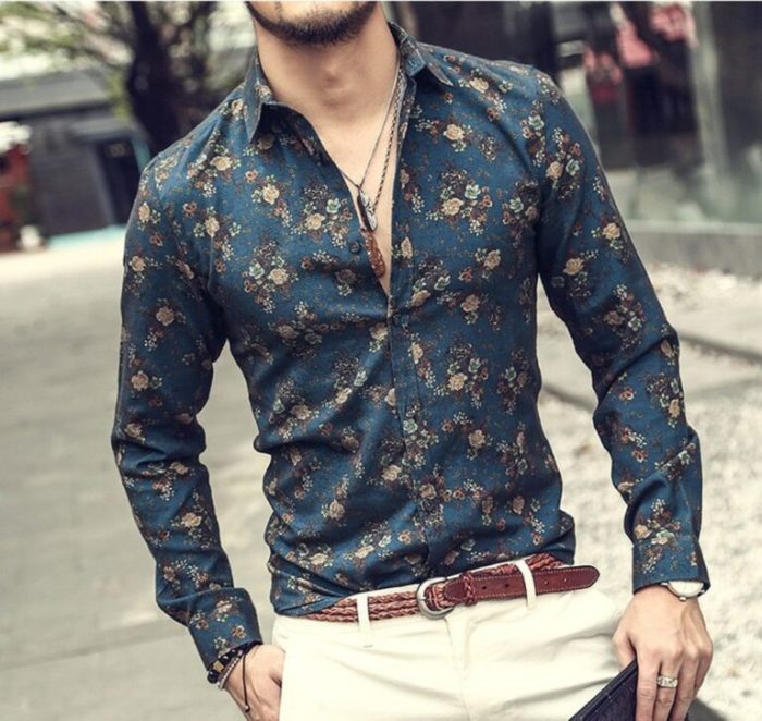 Floral dress shirts men