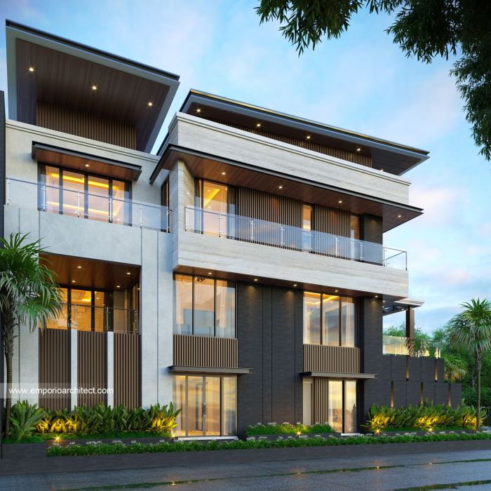 Detail desain rumah modern 300m2